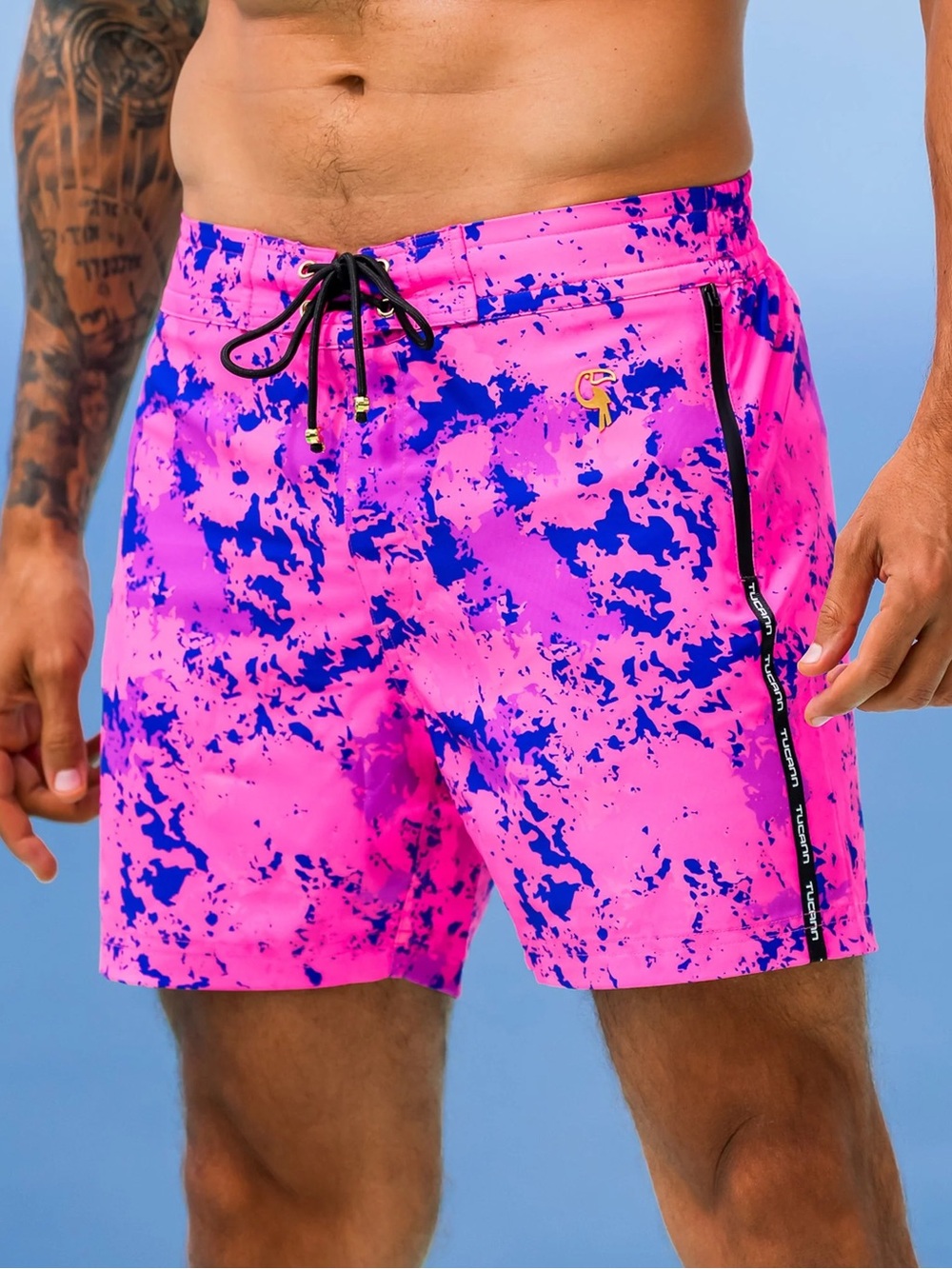 NWT TUCANN Modern Camo - Crimson 5" Size XXL trunks